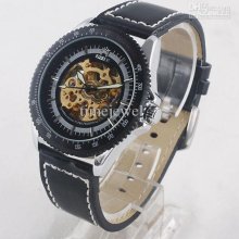 Bargain Black Dial Rim White Index Automatic Fashion Mechanical Wris