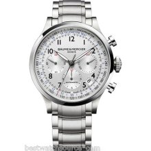 Baume & Mercier Capeland Moa10064 Silver Chrono Bracelet 44mm B&p Ret: $4350
