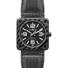 Bell & Ross Men's Aviation BR01 Black Dial Watch BR01 92 Carbon Fiber