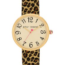 Betsey Johnson Round Expansion Bracelet Watch Brown