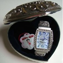 Betty Boop 36 Crystals Blue Dial Quartz Barrel Watch