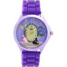 Bird Dial Women's Quartz Wrist Watch Silicone Band