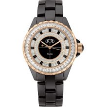 Black Ceramic Rose Gold Oversized Watch