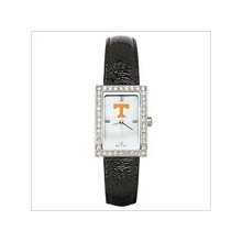 Black Leather University of Tennessee Watch W/ Cz Frame