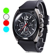 Black Men's Casual Style Silcone Analog Quartz Wrist Watch