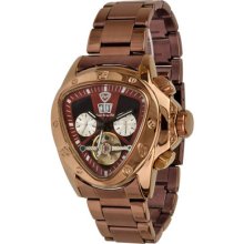 British Racing Club Watch Buenos Aires, Automatic Watch, Brown Gold Plated,