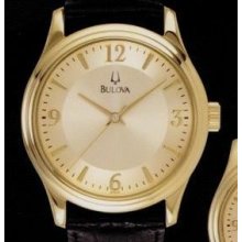 Bulova Men`s Strap Corporate Collection Watch W/ Black Leather Strap