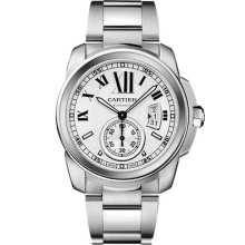 Calibre De Cartier Watch Automatic, Steel 42 Mm Authentic With Box & Papers