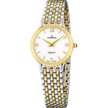Candino Women's Quartz Watch With White Dial Analogue Display And Multicolour Stainless Steel Bracelet C4415/1