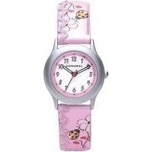 Cannibal Girl's Quartz Watch With White Dial Analogue Display And Pink Plastic Or Pu Strap Ck176-14