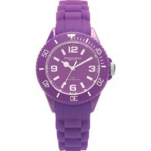 Cannibal Kid's Quartz Watch With Purple Dial Analogue Display And Purple Silicone Strap Ck215-16
