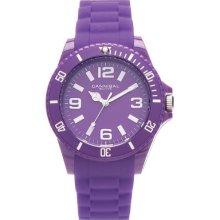 Cannibal Unisex Quartz Watch With Purple Dial Analogue Display And Purple Silicone Strap Cj209-16