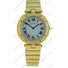 Cartier Colisee 18k Yellow Gold Case & Bracelet White Dial Quartz Swiss Watch