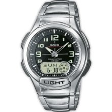 Casio Aq-180wd-1b Aq-180wd 1b Analog Digital 100m World Time Men's Watch