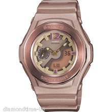 Casio Baby-g Ana-digi Rose Gold Tone Women's Watch Bga141-5b2