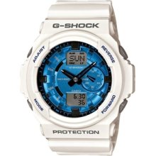 Casio G-Shock GA150A Watch - WHT BLU - white / blue regular