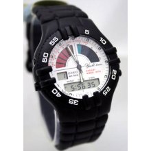 Casio Rare Vintage Aw-300-7a Dual Time 100m Watch Yacht Japan Aw-300 Aw300