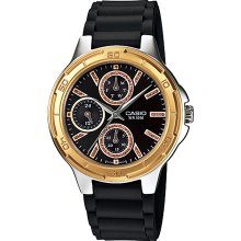Casio Women's Core LTP1326-9A1V Black Resin Quartz Watch with Black Dial