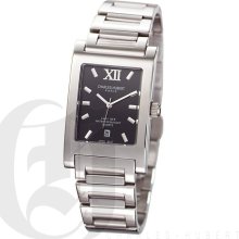 Charles Hubert Classic Mens Black Dial Stainless Steel Elegant Bracelet Watch 3667-BM