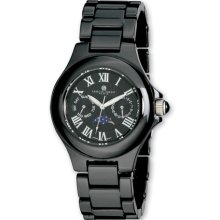 Charles Hubert Mens Black Ceramic Multifunction Watch XWA3251