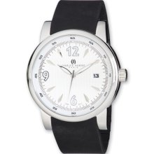 Charles Hubert Mens Rubber Band White Dial Watch XWA3263