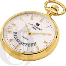 Charles-Hubert, Paris Brass Gold-Plated Quartz Open Face Pocket W ...