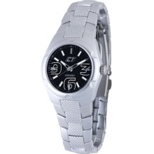 Chronotech Women's Aluminum Black Dial Quartz Watch ...