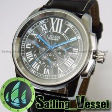 Classical Roman Numeral 6 Hands Day Date Week Automatic Mechanical Wrist Watch