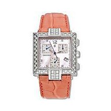 Concord Women's La Scala Stainless Steel Case/Salmon Alligator Leather Strap Dia - Leather