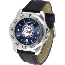 Connecticut Huskies Sport Leather Band AnoChrome-Men's Watch
