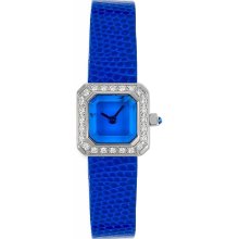 Corum Sugar Cube Diamond Steel Blue Ladies Watch 137 423 47 0023 EB34