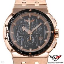 Corvette Cr275-rg/bk Swiss Movement Stainless Steel Men's Chronograph Watch