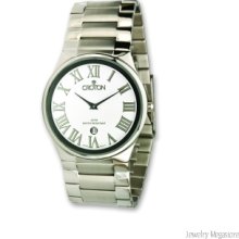 Croton Men's Stainless Steel Quartz White Dial Watch