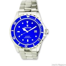 Croton Men's Stainless Steel Quartz Blue Dial Automatic Watch