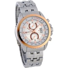 CURREN High Quality Stainless Steel Men's Analog Watch with Date Display (Golden)