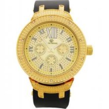 Custom Golden .10ct Diamond Super Techno Watch
