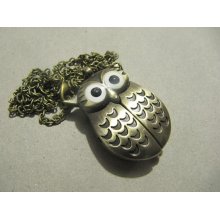 Cute OWL Pocket watch necklace in retro style