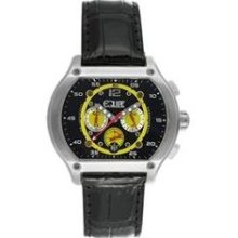 Dash Men's Watch with Silver Case and Black / Yellow Dial ...