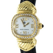 David Yurman Metro 750 18k Yellow Gold Pearl Dial Diamond Bezel Ladies Watch