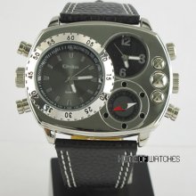 Design 3 Dial Stainless Steel Quartz Watch Fashion Wrist Watch