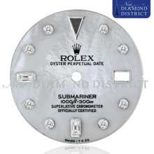 Diamond Grey Mother Of Pearl Dial For Rolex Submariner Watch