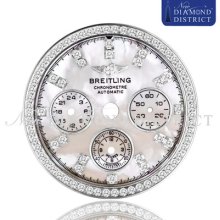 Diamond White Mother Of Pearl Dial Set For Breitling Hercules Watch