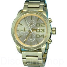 Diesel Chronograph Dz5302 | Gold Dial Metal Bracelet | Alarm | 46mm | 100m |