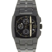 Diesel Watches Men's Classic Chronograph Black Dial Black IP SS Black