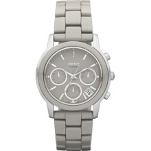 Dkny Ny8506 Women's Grey Ceramic Bracelet Grey Dial Chronograph Watch