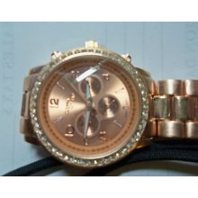 Donna Vivian Crystal Rose Gold Watch Dress Oversized Bezel Fashion Design Cute