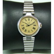 Dunhill Quartz Gold Dial Date Mid Size Watch