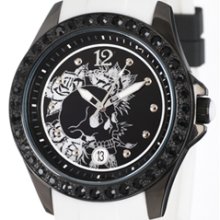 Ed Hardy Techno White Black Dial Unisex watch #TE-WH