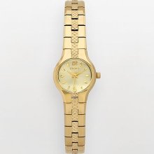 Elgin Gold Tone Textured Watch - Eg368-S01 - Women