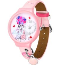 Elle Girl Women's Quartz Watch With White Dial Analogue Display And Pink Plastic Or Pu Strap Gw40067s02x